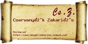 Cservenyák Zakariás névjegykártya